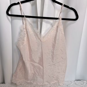 Victorias secret pink lace Camisole with adjustable straps size large